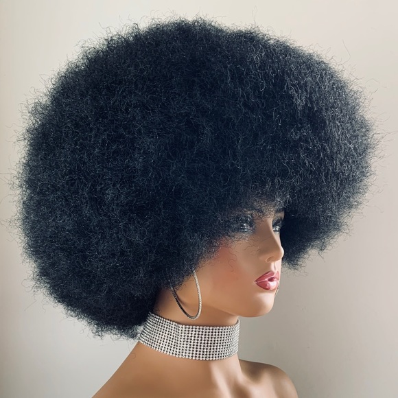 Big & Beautiful Unisex Black Synthetic Costume Event Wig - Picture 2 of 4